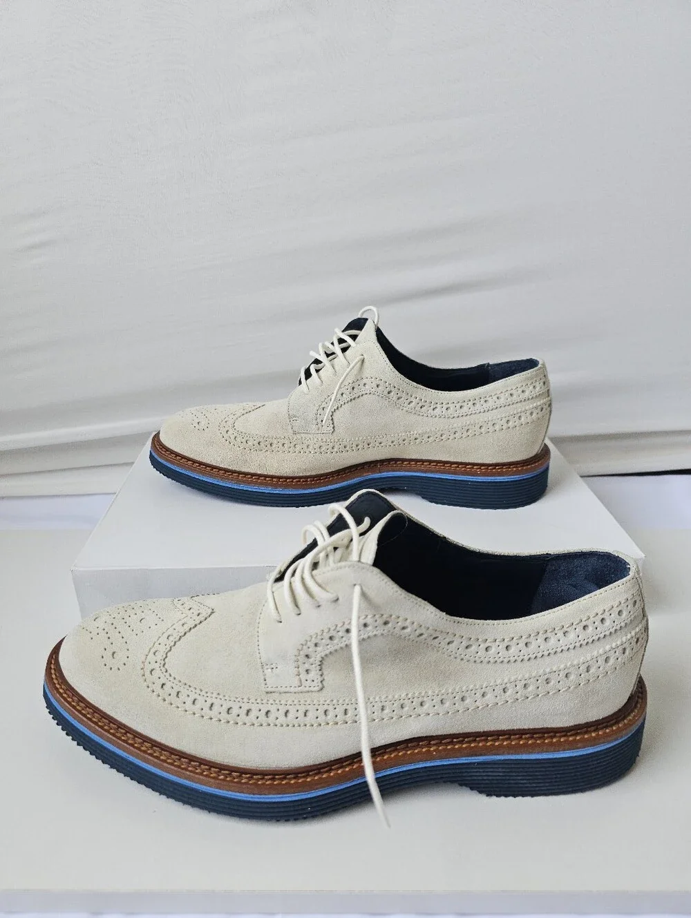 Johnston & Murphy Collection Suede Wingtip Oxfords - Italy